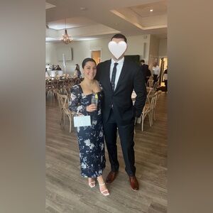 Abercrombie & Fitch Emerson Chiffon Long Sleeve Midi Dress